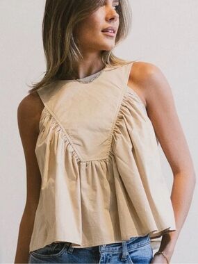 Anselle Swing Tank Blouse in Taupe